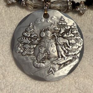 The Forge Hand Hammered Christmas Snowman Sled Child custom Necklace handmade